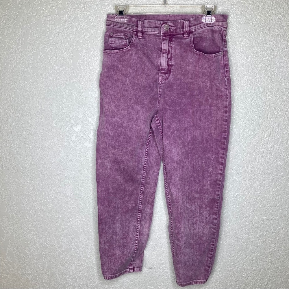 BDG Pink Purple Acid Wash Straight Leg